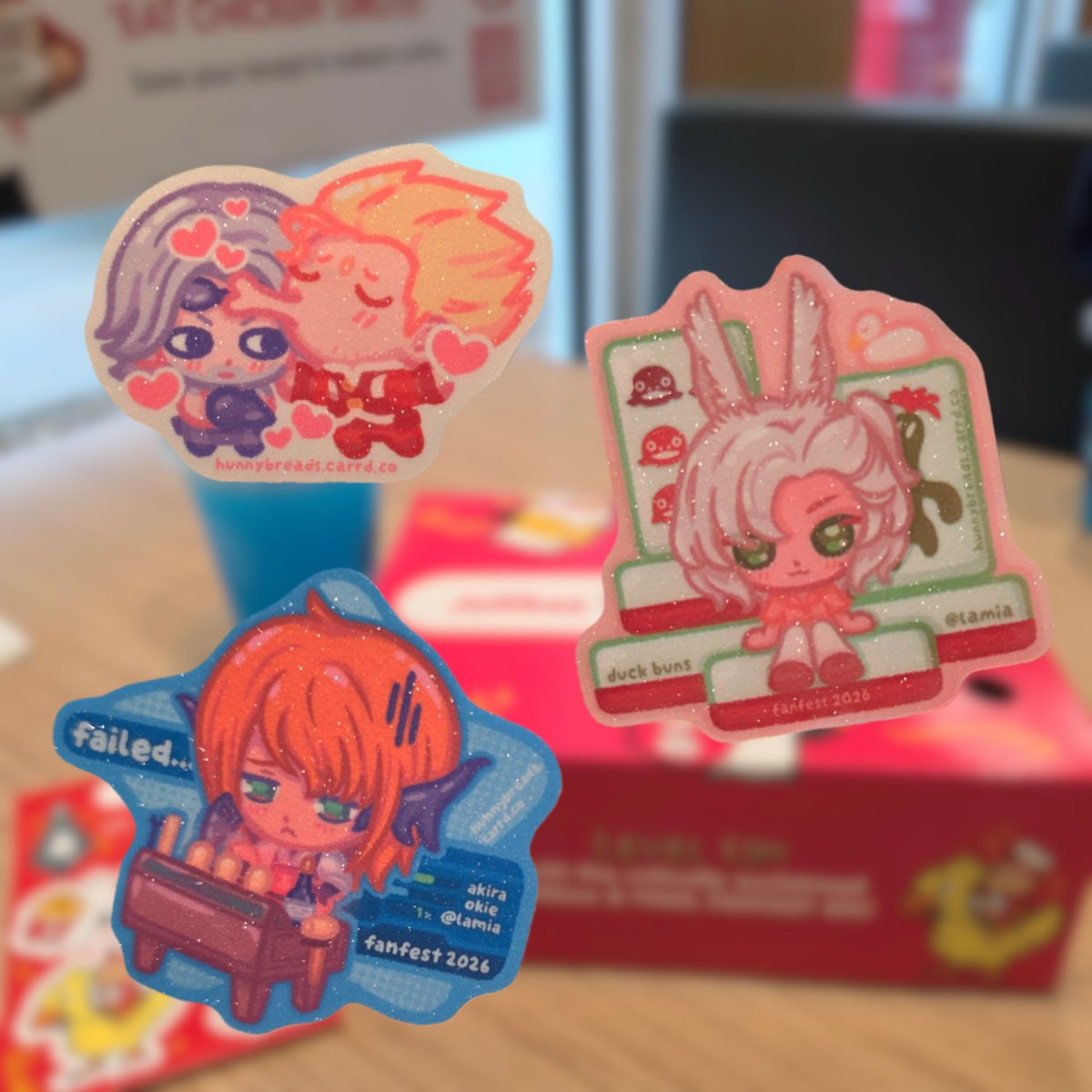 smolbumblebee's tweet photo. made wol stickers for the sticker trade at ffxiv fanfest!! ! also cid and nero :P https://t.co/hPO2z9v3WD