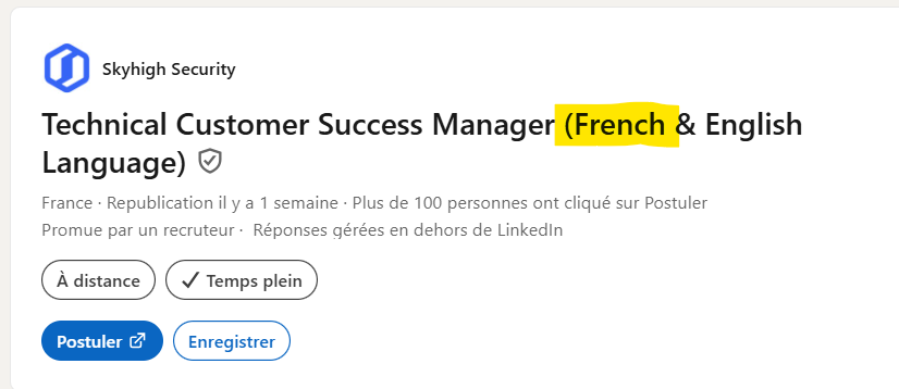 Le français c'est un "skill"?