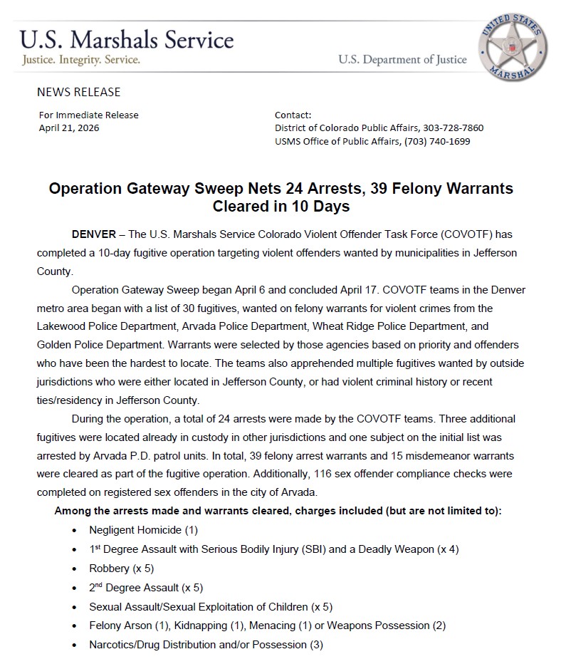 U.S. Marshals Service Denver tweet media