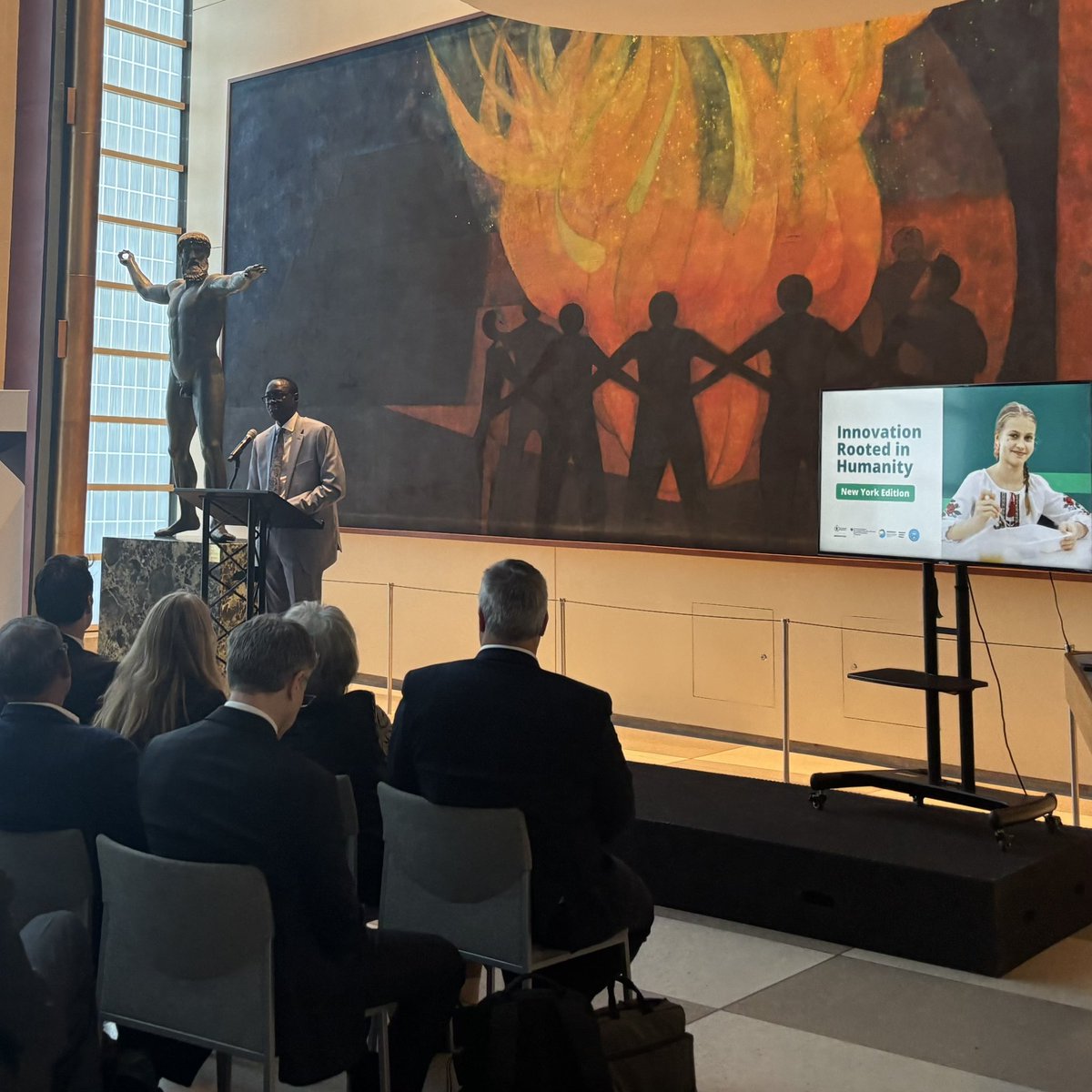 GermanAmbUN_NY's tweet photo. Innovation can help us adapt faster, act smarter and deliver on humanitarian and development needs more efficiently. The question is not whether we should innovate, but how.

Great to open the @WFPInnovation Exhibition at UNHQ with Amb. Konfourou of Mali, @WFP and partners. https://t.co/urGWclqdW1