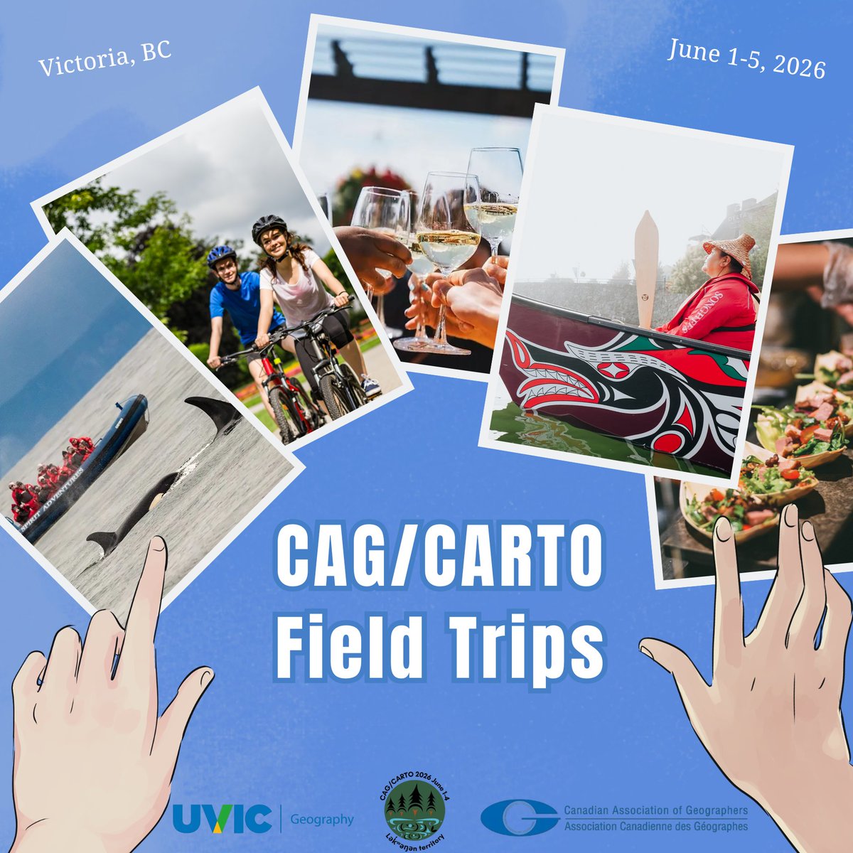 UVicGeog's tweet photo. Are you planning on joining us for the CAG/ CARTO conference this June? 🚴Elevate your experience while you're in Victoria by booking a field trip 🛶🐋

Book now🍷🍇  https://t.co/63bnOGdZqS https://t.co/p4BCAd3I9I