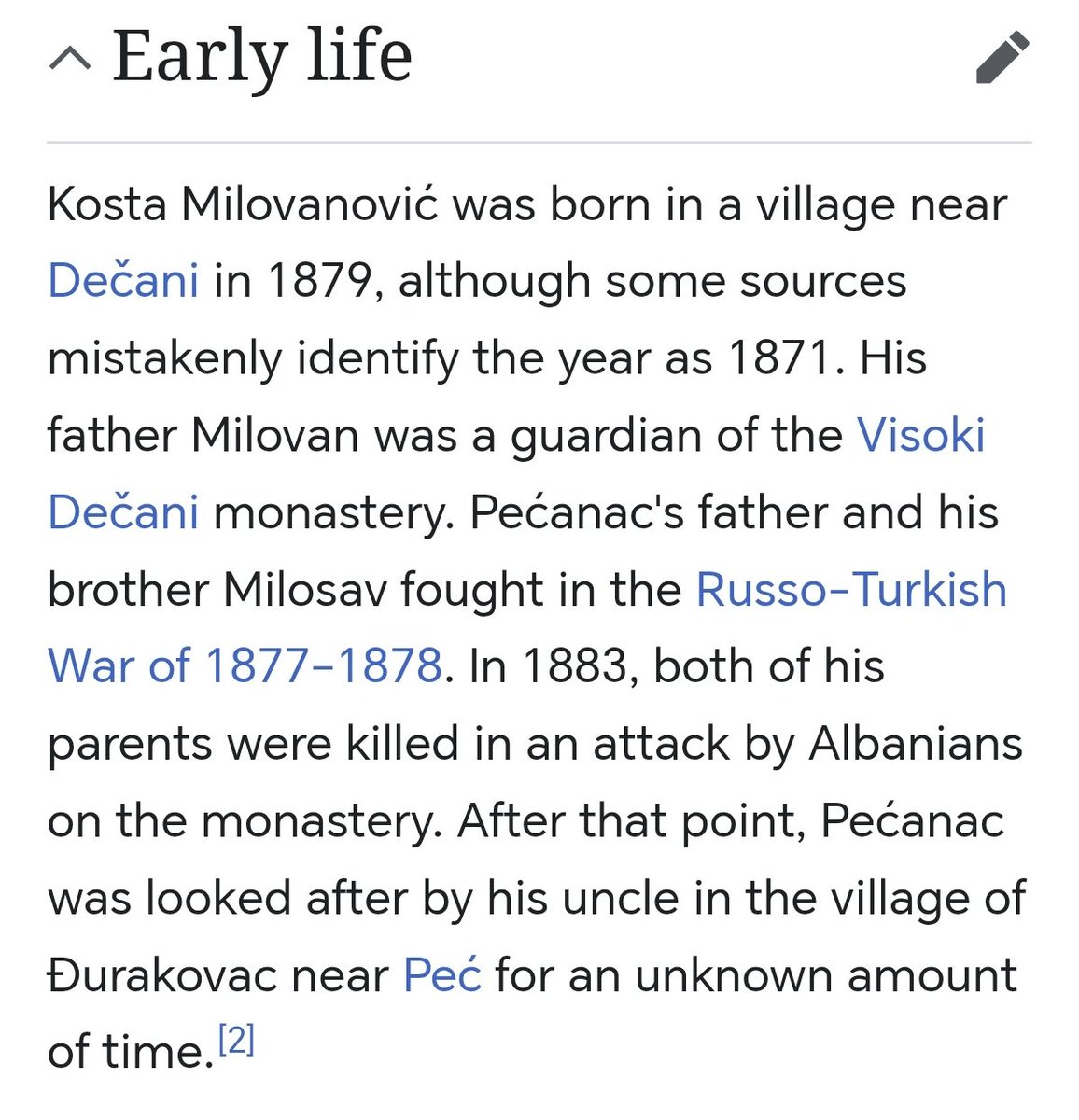 maligidjet's tweet photo. @alex_velaj Interesting take but why'd Albanians attack "their own monastery"? Pecanac's parents were guardians and were killed by Albanians during an attack. Later on, it was known that the monastery hired local Albanians to protect it from OTHER Albanians. https://t.co/e9NxAtuVdK