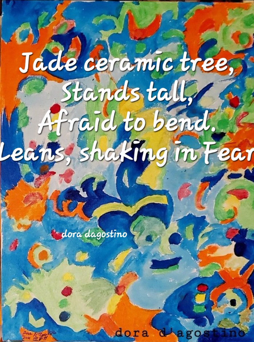 ArtistDora's tweet image. #vss365 #jade #WritingCommunity #haiku
#PoetryCommunity #MicroPoem   The day has run away from me.
My Acrylic Painting.