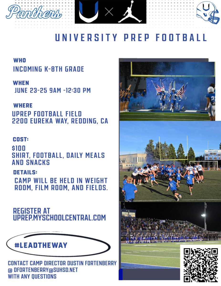 uprepfootball's tweet image. 🚨COME CAMPING WITH US THIS SUMMER! 3 Day YOUTH CAMP JUNE 23-25

Come learn the game, life lessons on &amp;amp; off the field, and have some fun! 

Same day registration welcomed in person or online @ uprep.myschoolcentral.com

#LeadTheWay