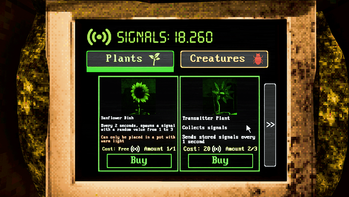 AndreyBugrin's tweet photo. Signal Garden

A small dark incremental game set in a deep underground garden inside a megastructure.

Grow plants and collect signals from them. Build chains to amplify them, unlock new species.

Created in 72 hours for Ludum Dare 59 on theme "Signal".

https://t.co/sZubLIdpoJ https://t.co/9ZEAU0BTVv