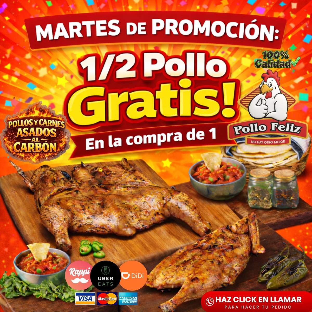 #MARTES 2 Pollos x $319 ó 1/2Pollo GRATIS! ☎️5 de diciembre Tel:2225159 ☎️Aeropuerto:2211906 ☎️Aramara:2097533 ☎️Pitillal:2240474 ☎️Bobadilla:2994541 ☎️Coapinole:2991169 ☎️Infonavit:2259759 ☎️Ixtapa:2810400☎️San José:2952333 ☎️:San Vicente:3222231833 #PuertoVallarta #pv #vallarta