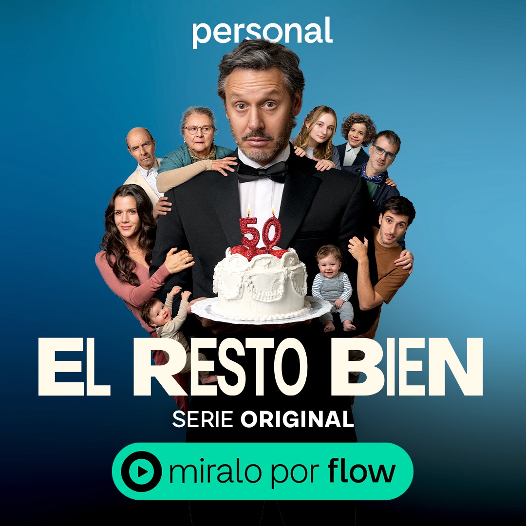 Flow_ar's tweet photo. Mirá El resto bien en Flow. 
A los 50, Ariel descubre que su familia pesa más de lo que su espalda puede soportar. Una comedia sobre soltar cargas y reírse del desorden. 
Mirá la nueva serie original de Flow.