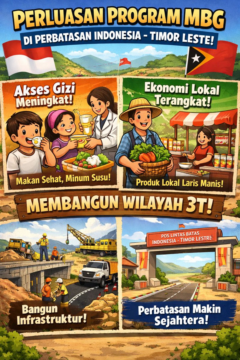 bellatikabel's tweet photo. Pemerintah kita semakin berkomitmen! Akses gizi dan ekonomi lokal di wilayah 3T diperkuat melalui pembangunan infrastruktur. Bersama, kita ciptakan masa depan yang lebih cerah! https://t.co/S4ue5Fk7Nu