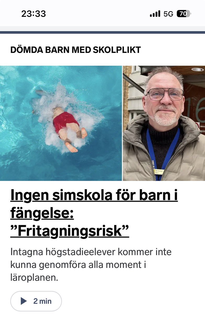 Hej P3, vet ni vem mer som inte kommer få simma? 
Den som mördats. Han kommer aldrig någonsin igen få simma i en svensk sjö en varm sommardag. Den som mördats, P3. Det är den mördade som går miste om något. Inte mördaren.