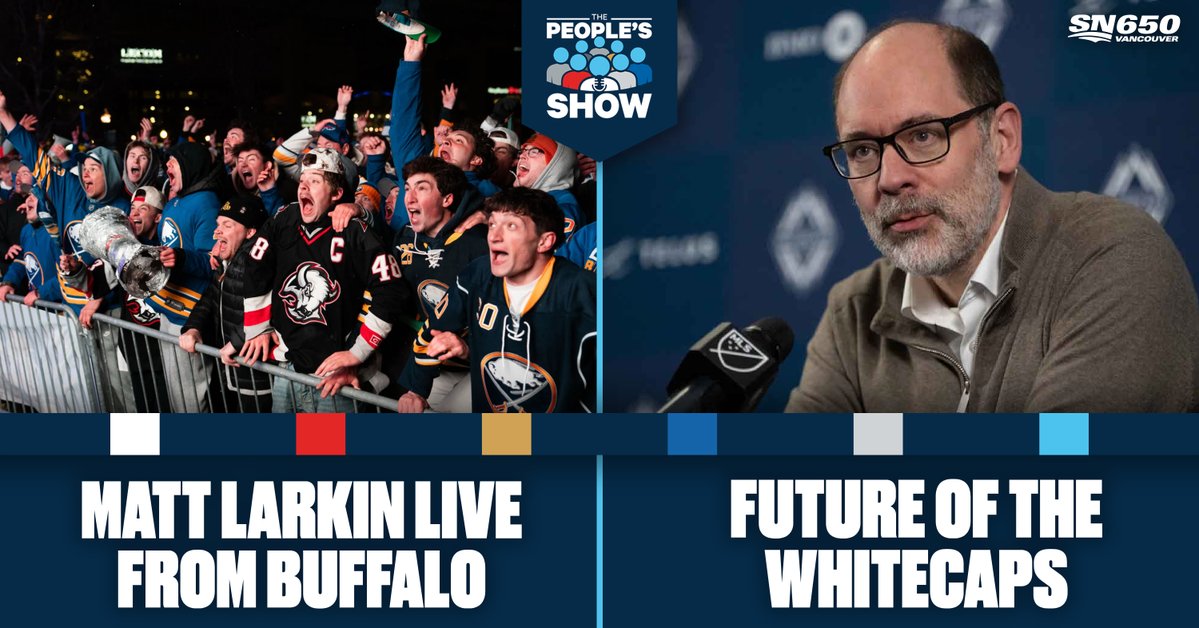 Sportsnet650's tweet image. Coming up on a TABLE SMASHING edition of The People's Show with @ElliottWolfeJ and @Linaset!

👉@MLarkinHockey joins LIVE from Buffalo for Game 2!
👉#Canucks GM Search Update
👉Future of the #Whitecaps

LISTEN: sportsnet.ca/650