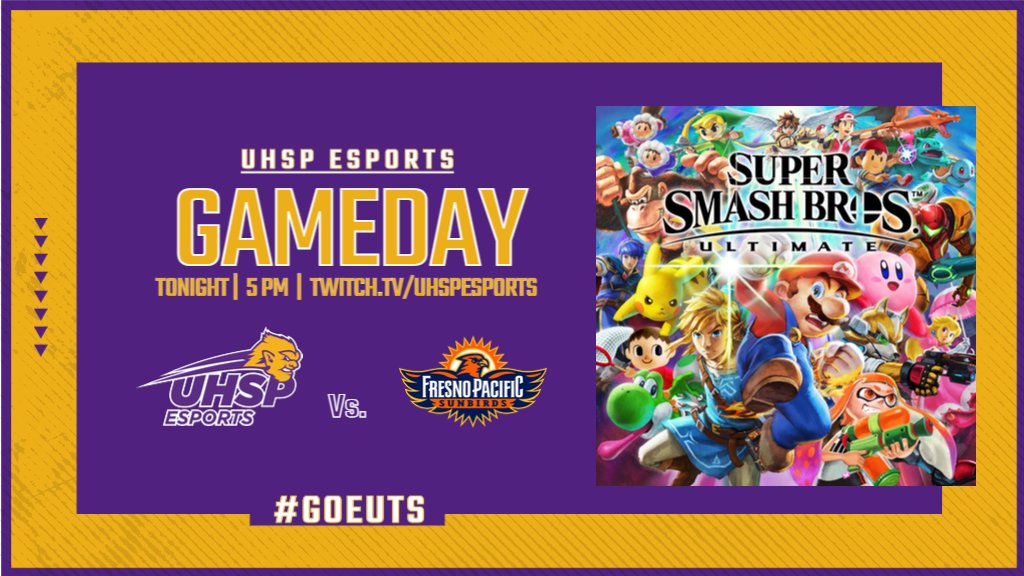 UHSPEsports's tweet image. TONIGHT! 5pm CST!
UHSP goes against FPU for @neccgames' SSBU Nationals! Come watch and support your favorite team on twitch.tv/UHSPEsports or youtube.com/@UHSPEsports!
#GLHF #GoEuts💜