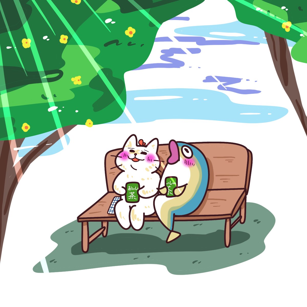 mounmou_design's tweet image. よい夫婦の日！🐱🐟

公園をお散歩するとベンチでのんびりしているご夫婦を見かけます！🐱🐟
せわしない世の中ですが、ぽかぽかゆっくりしていたいものです！🐱🌸

#イラスト #illustrations