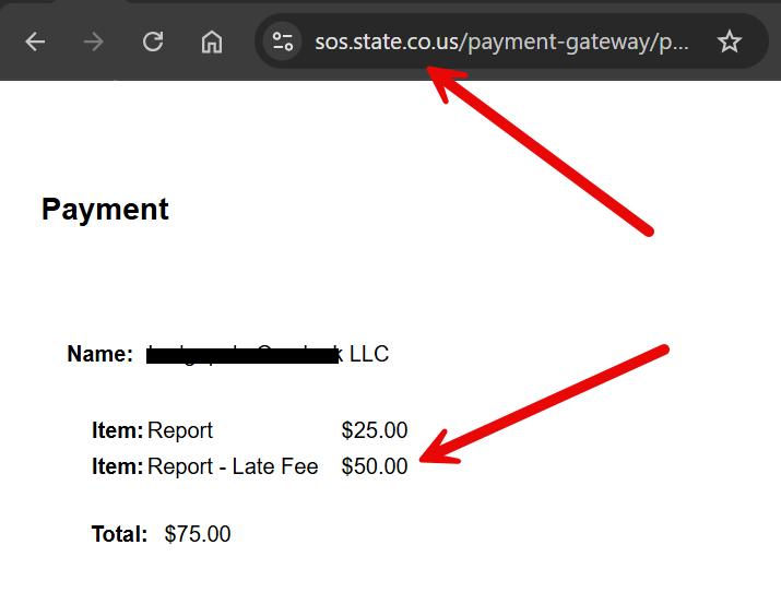 ColoradoMason's tweet photo. Only in Colorado... the "late fee" is twice as much as the report filing for the @COSecofState...

#copolitics https://t.co/fMjAYLnU2K