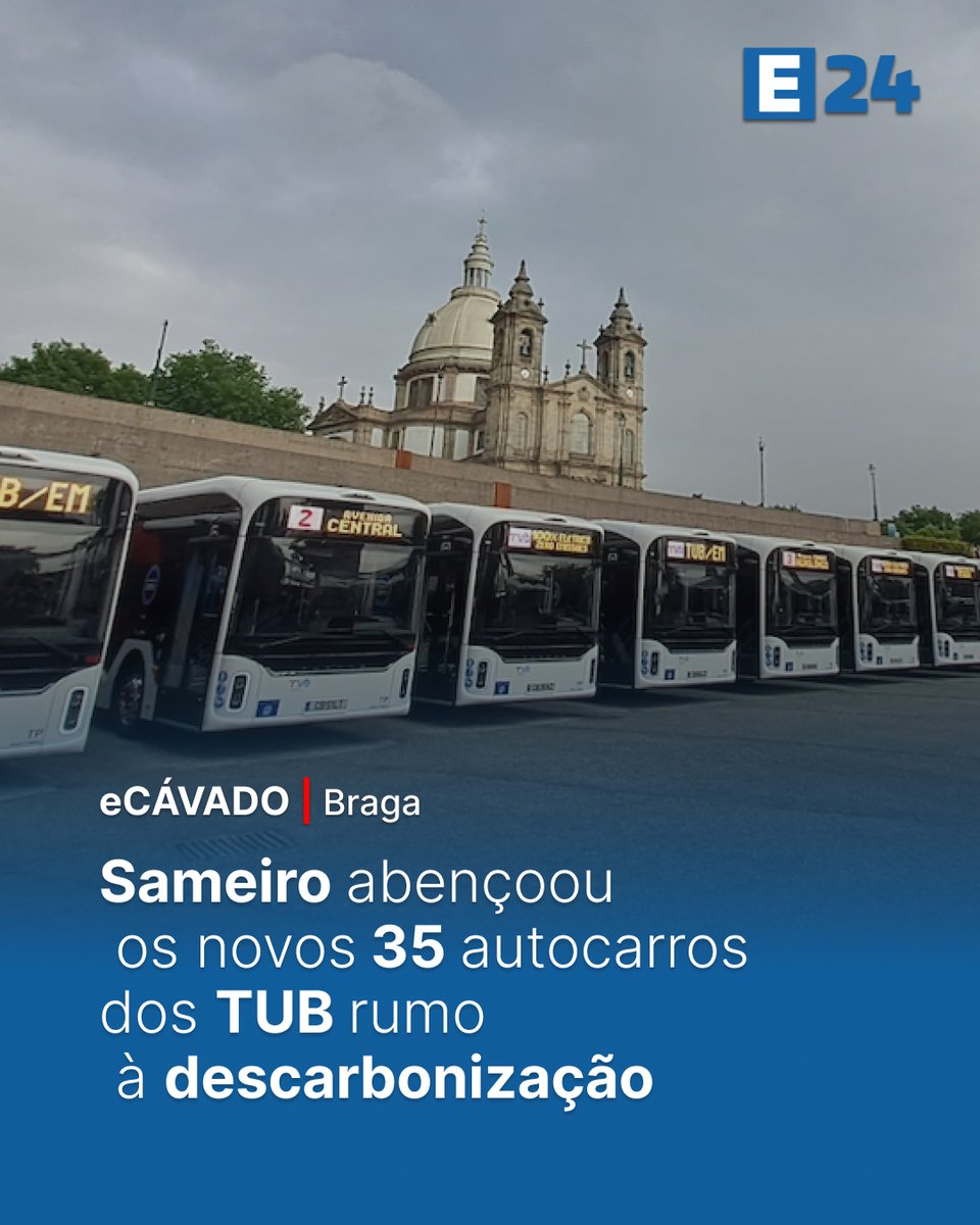 E24_pt's tweet image. Rumo à descarbonização. Câmara de Braga com 35 novos autocarros #braga #tub #mobilidade Notícia aqui no link e24.pt/braga-autocarr…