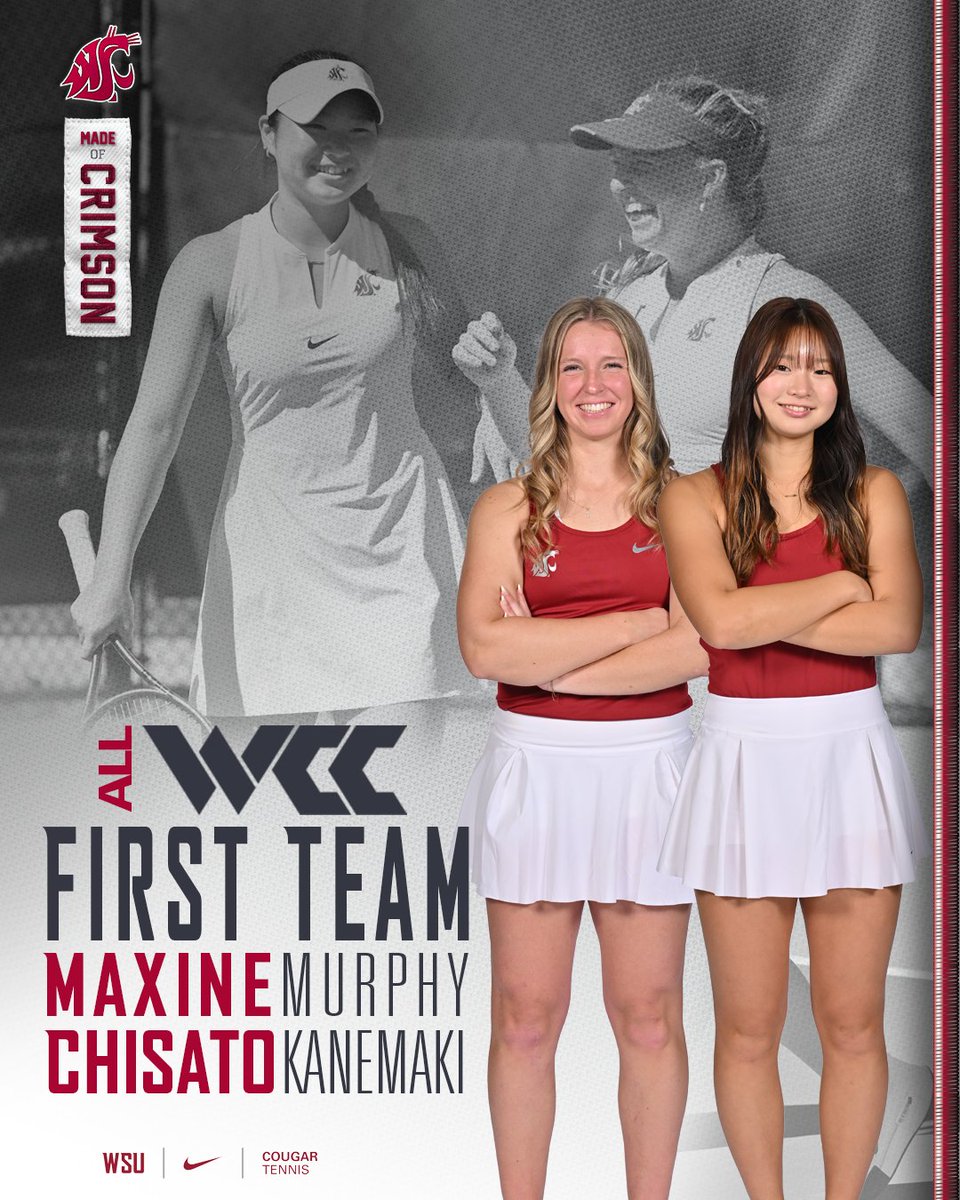 Eva takes home WCC Player of the Year honors, Maxine a First-Team All-WCC pick in singles, and Maxine and Chisato garner All-WCC First-Team accolades in doubles. Great day for Cougar Tennis. Congrats ladies!👏👏

RECAP | tinyurl.com/y29p3zhp

#GoCougs