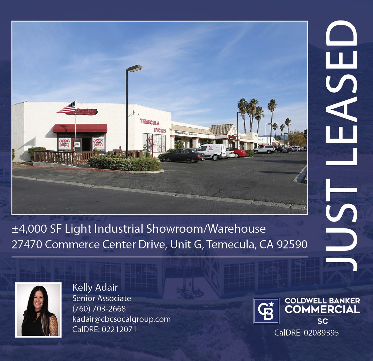 CBCSoCalGroup's tweet photo. LEASED! by Kelly Adair a ±4,000 SF Industrial Space in Temecula, CA.
#commercialrealestate #cbcsc #cbc #coldwellbankercommercial #coldwellbanker #realestate #inlandempirerealestate #propertymanagement #industrial #temecula #cbcworldwide https://t.co/hjnEZItcub