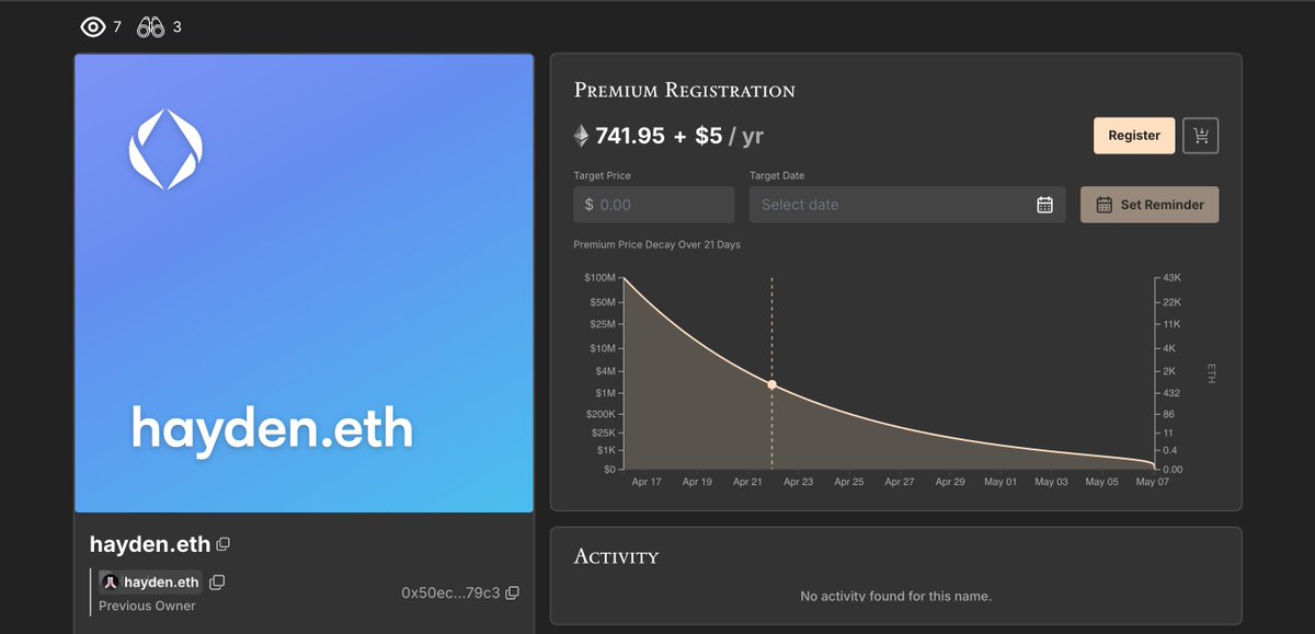 rocketinspirit's tweet image. I think @haydenzadams forgot to renew their name...will he register it again or doesn't he need it anymore? 

Or will the fairy pick it up 👀