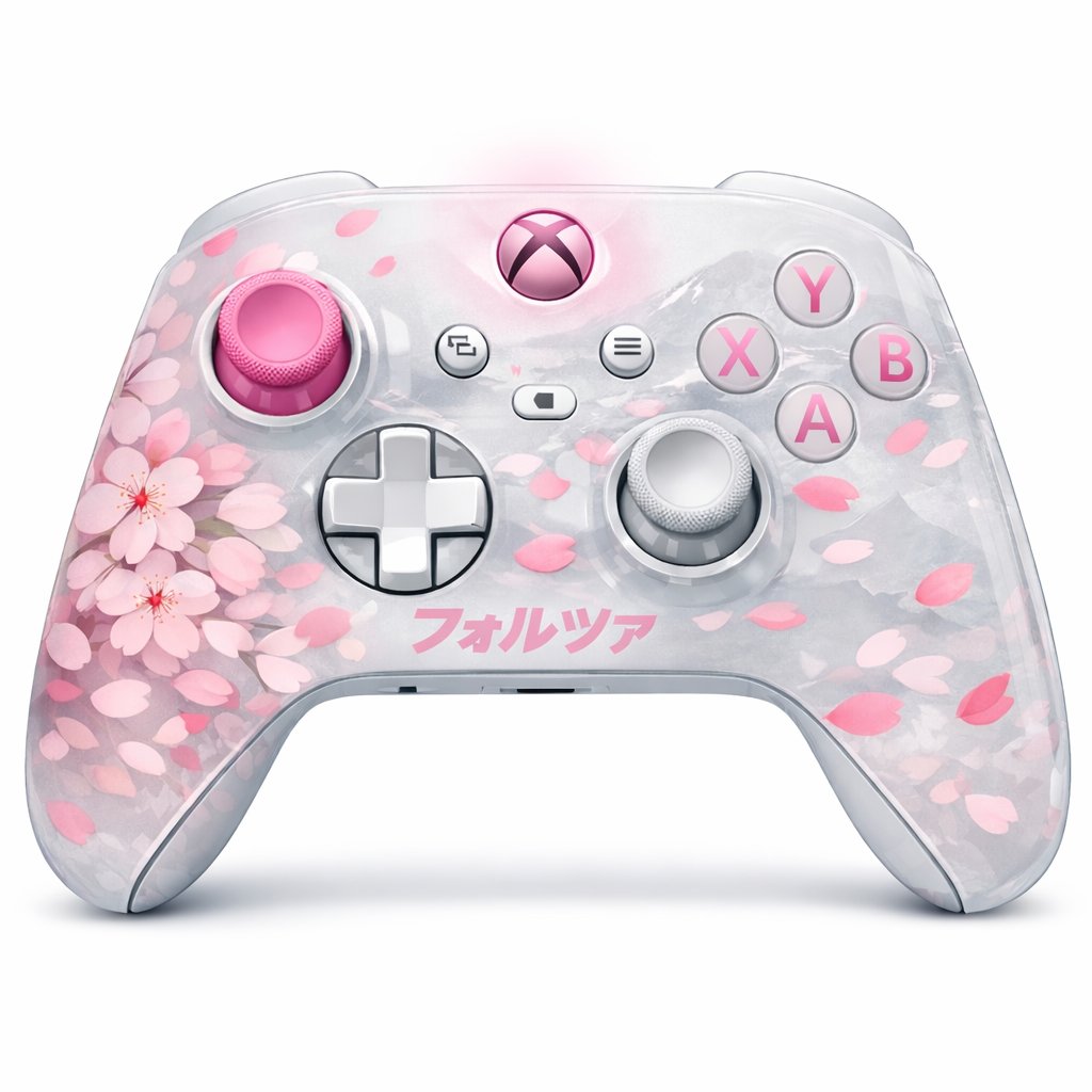 juceekiller's tweet image. Seeing the Xbox #ForzaHorizon6 headset and controller...then asking #Copilot to create a more Japanese theme...