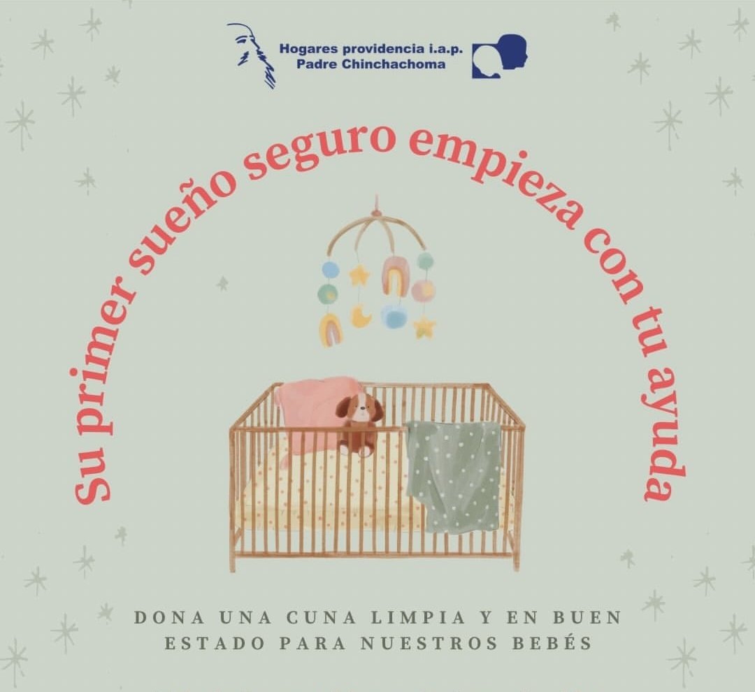 En Hogares Providencia estamos solicitando cunas, sean nuevas o de segunda mano, para los residentes más pequeños y frágiles que hay: los bebés.

Si ustedes tienen una cuna que nos puedan donar, nos ayudarían muchísimo.

Las donaciones son en Isabel la Católica 745, CDMX.