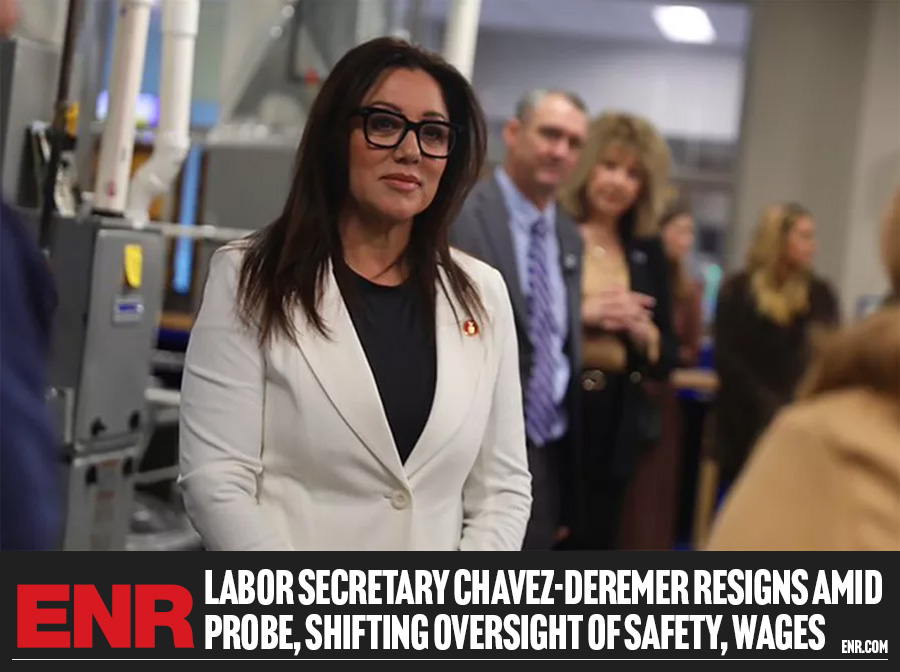 ENRnews's tweet image. 🚨 Labor policy, jobsite safety, and wage enforcement are all in flux after the sudden resignation of Lori Chavez-DeRemer.
➡️ Read more: brnw.ch/21x1O7X
#Construction #Infrastructure
