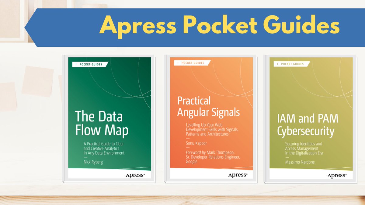 Apress's tweet image. Our #PocketGuides Series present concise summaries of cutting-edge developments &amp;amp; working practices throughout the tech industry. Covers such topics as #security #AI #machinelearning #cloudcomputing #webdevelopment #productdesign #programming #business 🔗 ow.ly/YnG250UVeqY