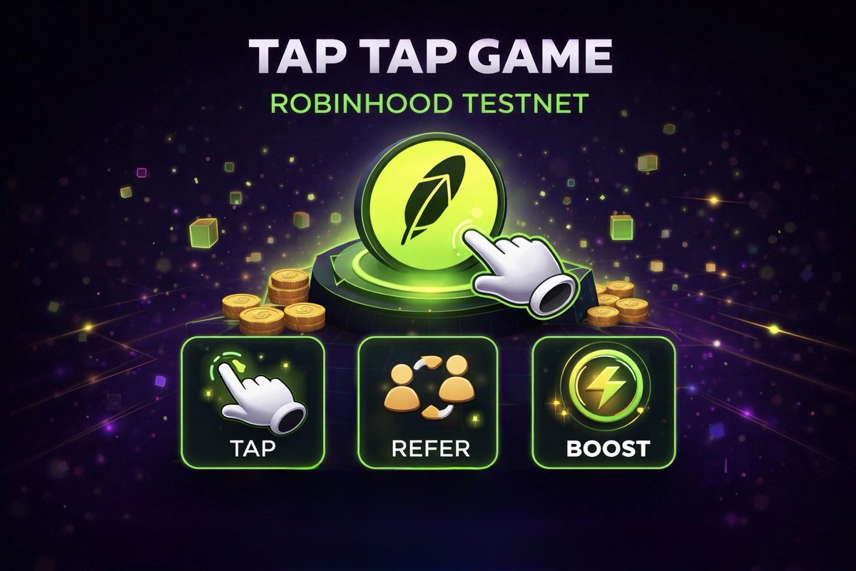 DrazeLab's tweet image. Just TAP &amp;amp; Earn on Robinhood Testnet ☘️

🔗 TAP-TAP: tap.draze.pro

-Retweet+Tag 3 friends 

#TapToEarn #RobinhoodTestnet 
it’s a fun token!