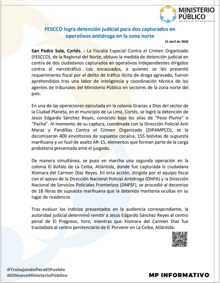 Ministerio Público tweet media