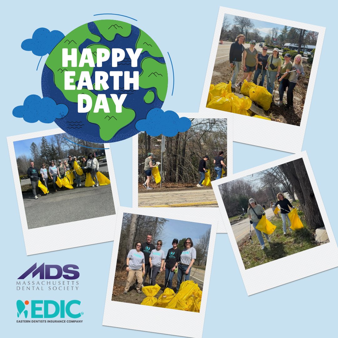 MassDental's tweet image. The MDS staff partnered with @EDICInsurance to volunteer for an Earth Day cleanup in Westboro last week. Together, small steps like this can create big change for the environment. Thank you to all who participated and to EDIC for coordinating! #earthday2026 #cleanup #MassDental