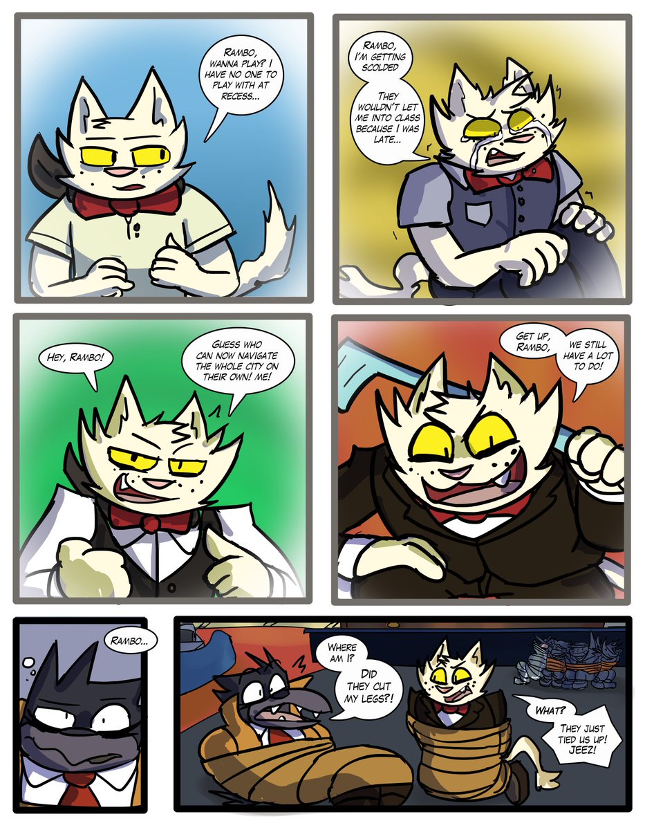 Blaggi_stu's tweet photo. here is the first pages of rambo-kittan's chapter 11 "bowling rumble" hope you like it! i will be sharing more pages later https://t.co/pnT1WXgk1v