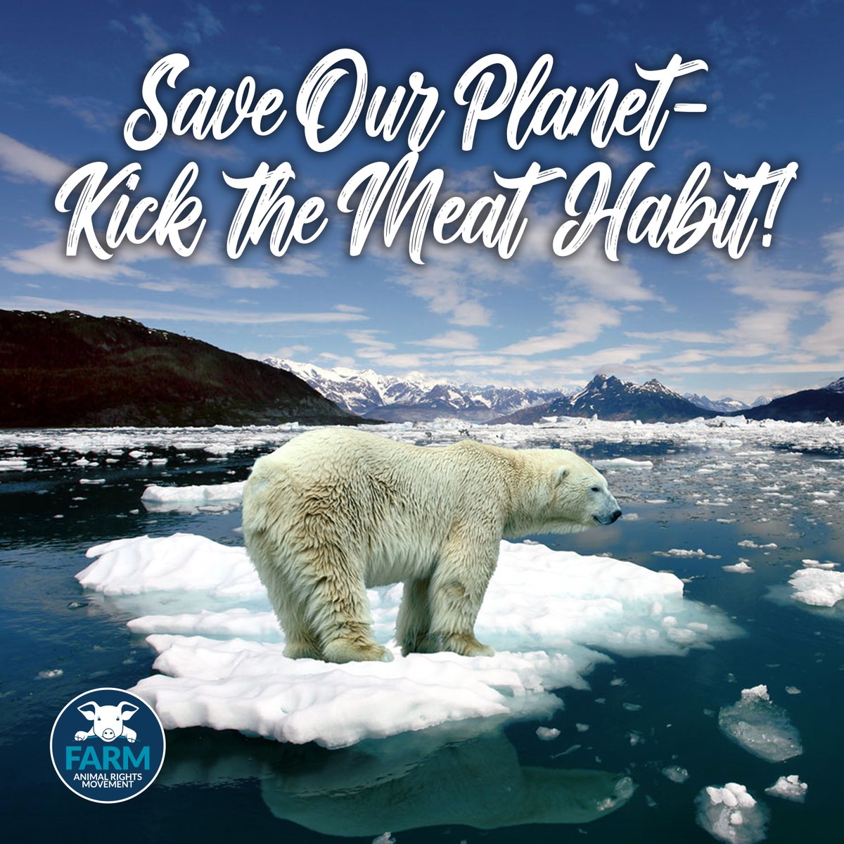 FARMUSA's tweet image. Save Our Planet -- Kick the Meat Habit! Did you know, a #plantbased diet is better for human health, the animals, and the environment? Try #vegan today. #EarthDay