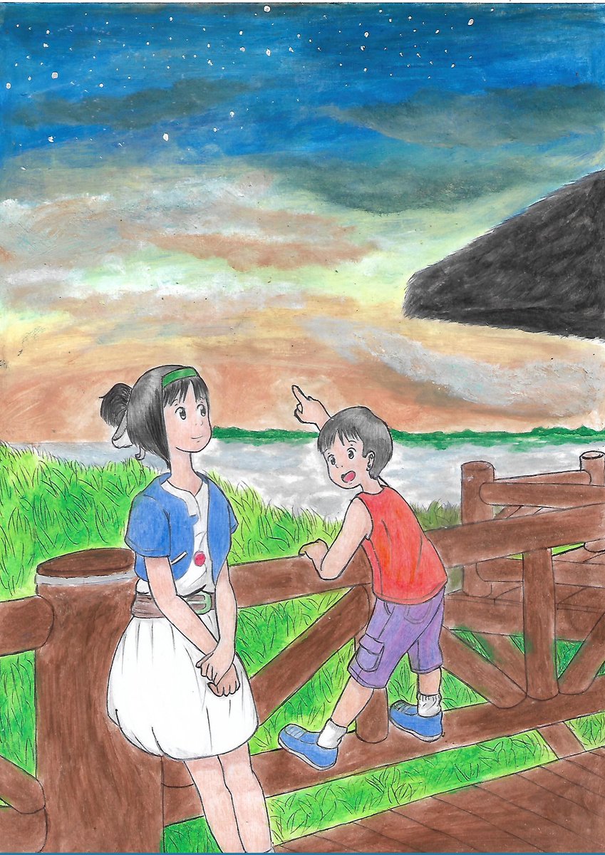 AinoOnoz's tweet image. A stroll through the Mangal das Garças (Heron Mangrove).

#illustration #portfolioday #mangaart #paint #イラスト #イラストレーター #絵画 #オリジナル #OC #originalcharacters #siblings #oldersister #littlebrother