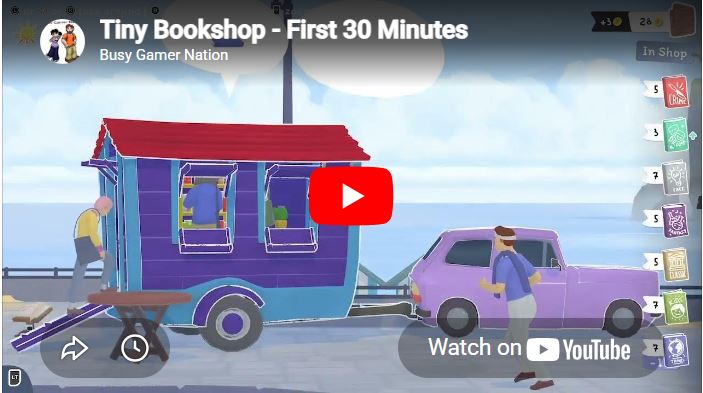 Gamewatcher's tweet image. #BusyGamer #Streaming - 1st 30 mins of @neoludic @Skystone_Games Tiny Bookshop bit.ly/4cWOxwJ This game has potential but I would love more chances to spy on my patrons and see the choices they make (recommending a book is the best part!)