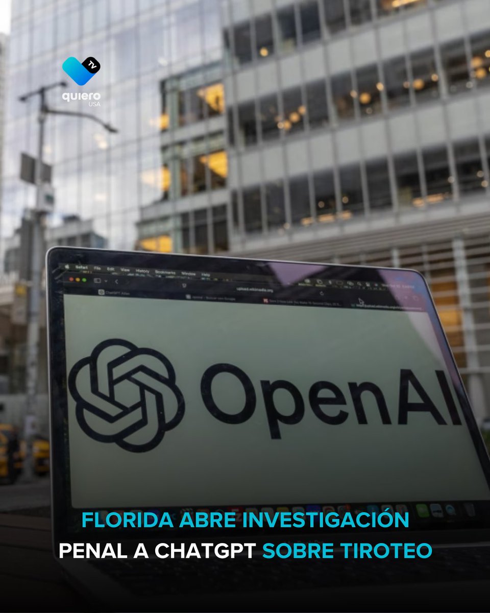 quierotvusa's tweet image. ⚖️🤖 #Florida abrió una investigación penal contra #ChatGPT por su presunto papel en un tiroteo, lo que sería el primer caso de este tipo en #EEUU contra una #IA. 

quierotvusa.com/florida-abre-i…

📷 Imagen vía EFE