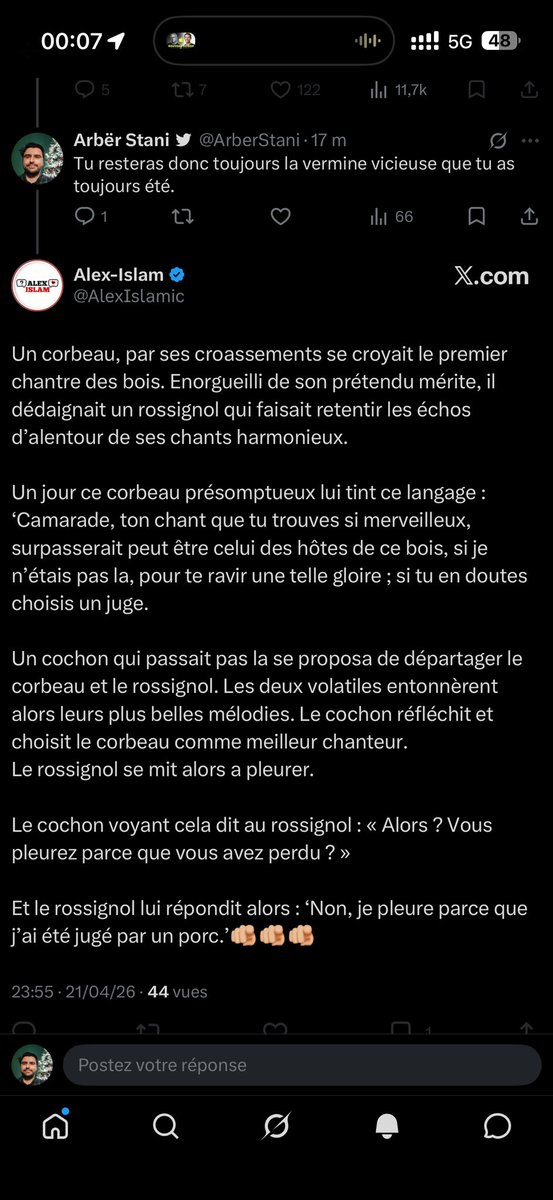 ArberStani's tweet photo. @mntt_76 @AlexIslamic tu seras toujours une vermine et un lâche qui bloque comme une gamine de 7 ans. 

Tu vas essayer de faire quoi contre moi ?
Me doxer ? https://t.co/kIhkN0Cb49