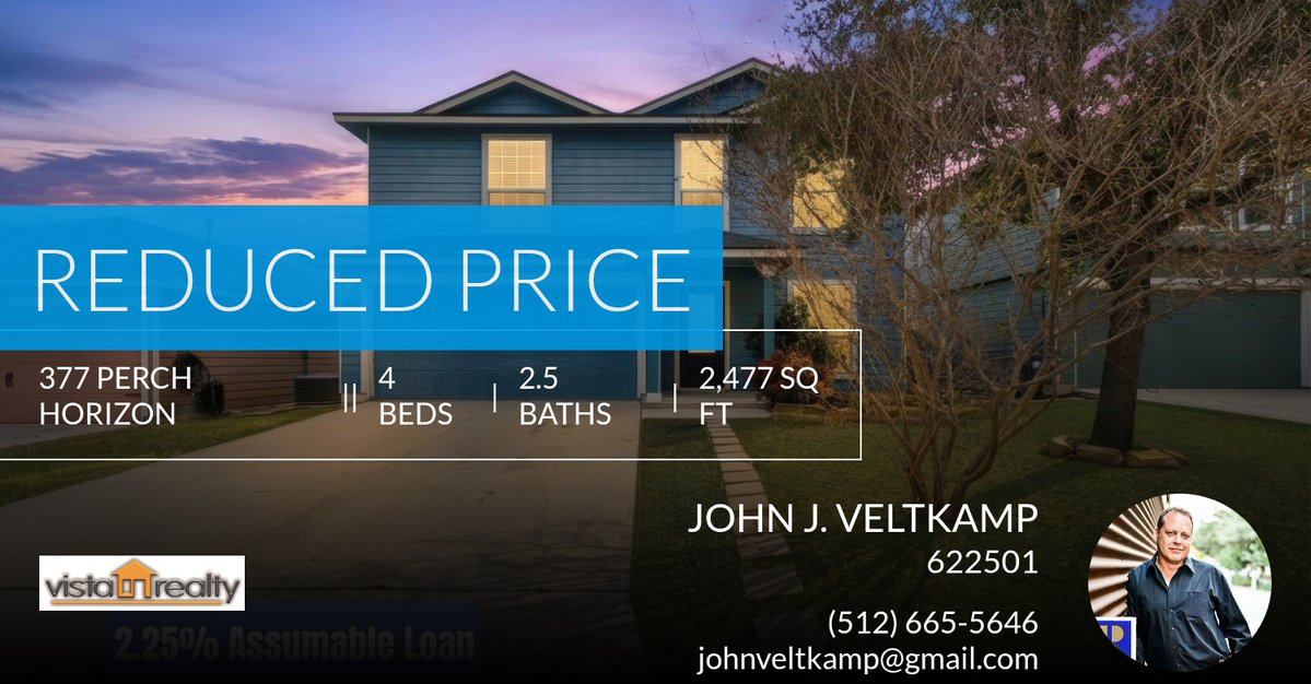 TXRealtorJohn's tweet image. 📍 Reduced Price 📍 This recently reduced home at 377 Perch Horizon in San Antonio won't last long, so, don't wait to set up a showing! Reach out here or at (512) 665-5646 for more information!

#realestate #realtor #centraltexas #... homeforsale.at/377_PERCH_HORI…
