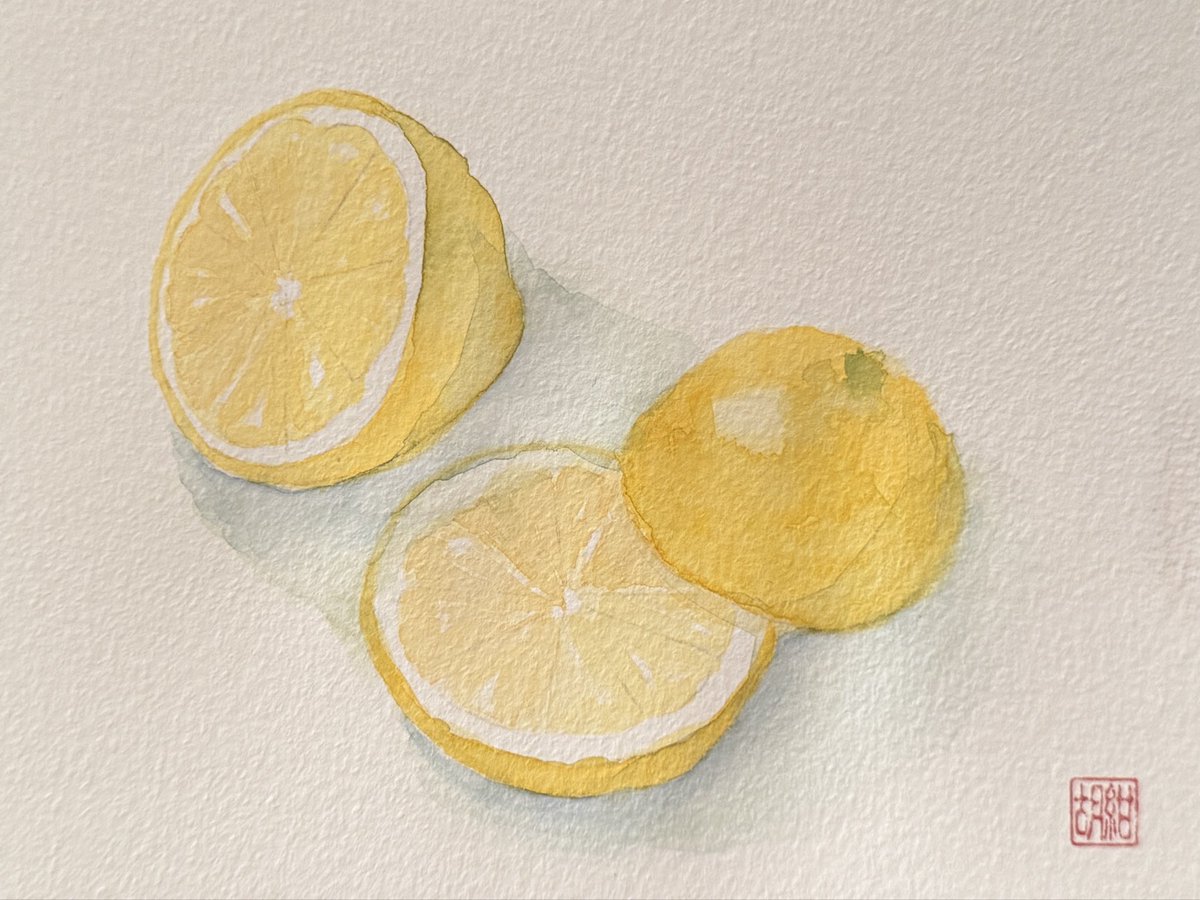 #まいにち透明水彩 

レモンはカドミウムイエローディープがメインです🍋