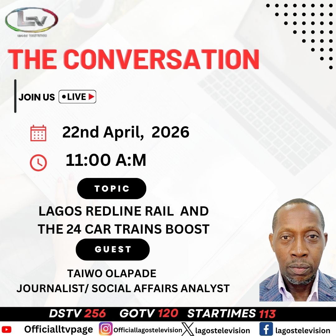 lagostelevision's tweet photo. Lagos is on the move, and the future of transportation is taking shape!
Join #TheConversation live as we explore the impact of the #LagosRedlineRail and the introduction of 24-car trains on mobility, traffic reduction, and economic growth.

#LagosTransport #RailDevelopment https://t.co/Q58SEA95Qn