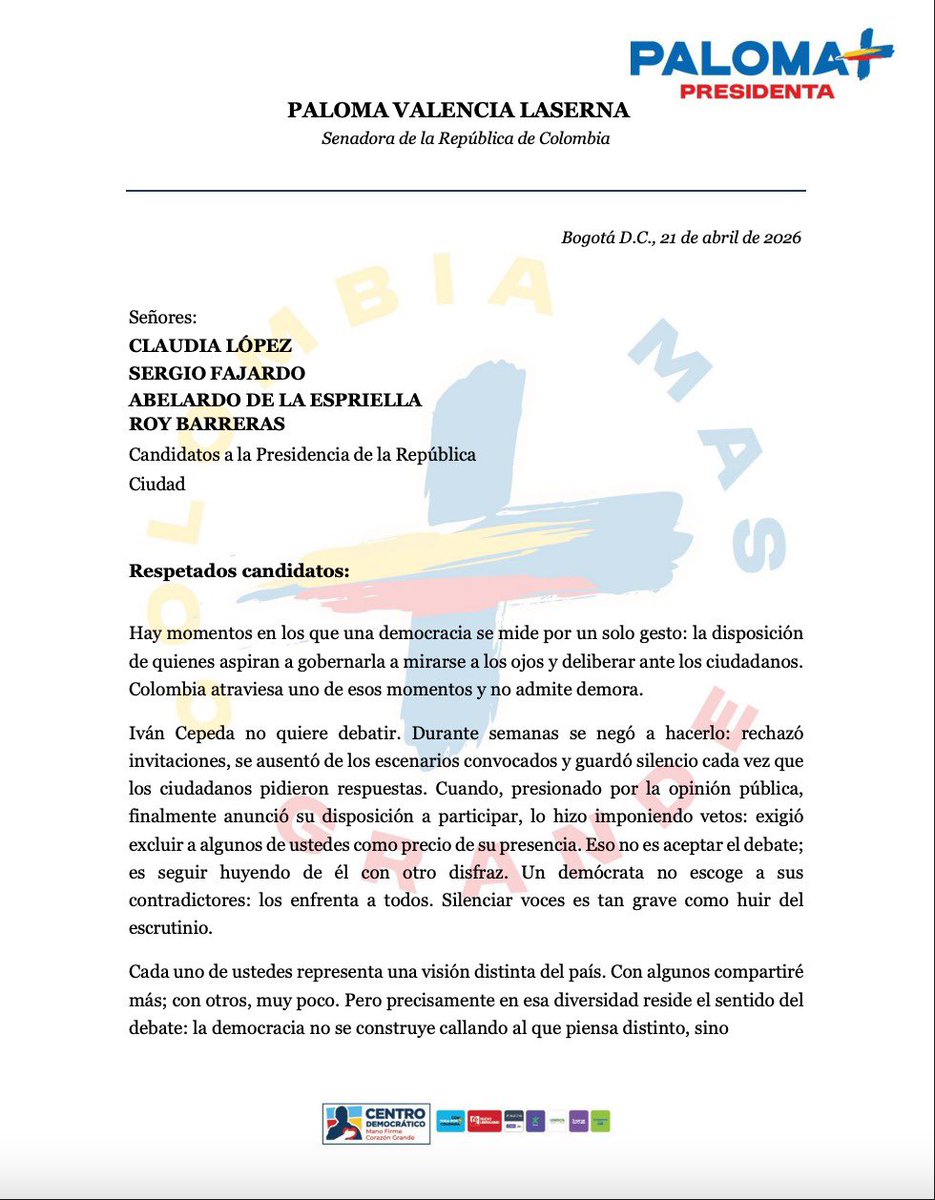 Paloma Valencia L tweet media