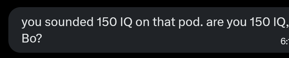 I am not 150 IQ. I am 134 IQ. It's better that way. 127-135 is ideal.

If I were 150 IQ I'd be doing something other than betting and making less money and having less fun. What's the use in that?