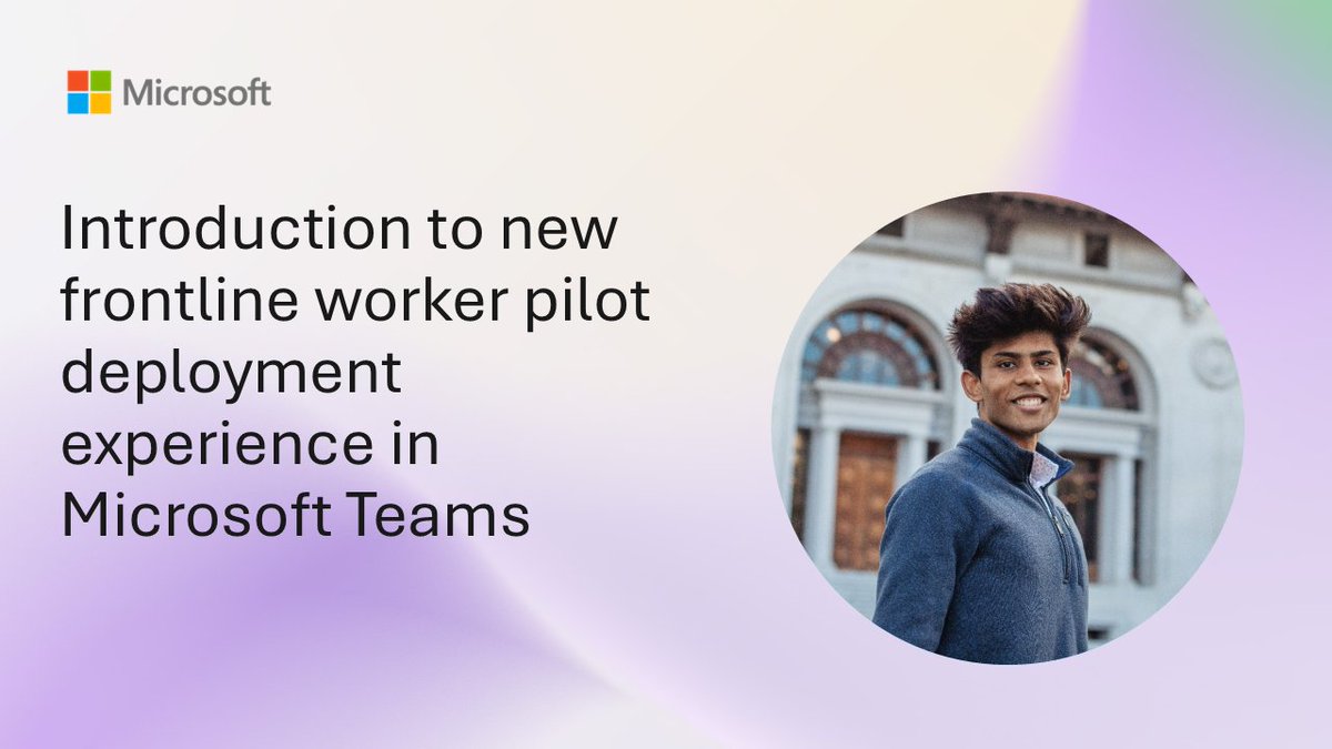 SharePoint's tweet image. 💡 Rolling out #MicrosoftTeams to frontline workers? Start with a structured pilot in minutes.

Arnav Gupta demonstrates the new Frontline Hub experience; centralizing pilot setup, membership, apps, and deployment status in one place.

📺 Watch now → msft.it/6014Qdimw