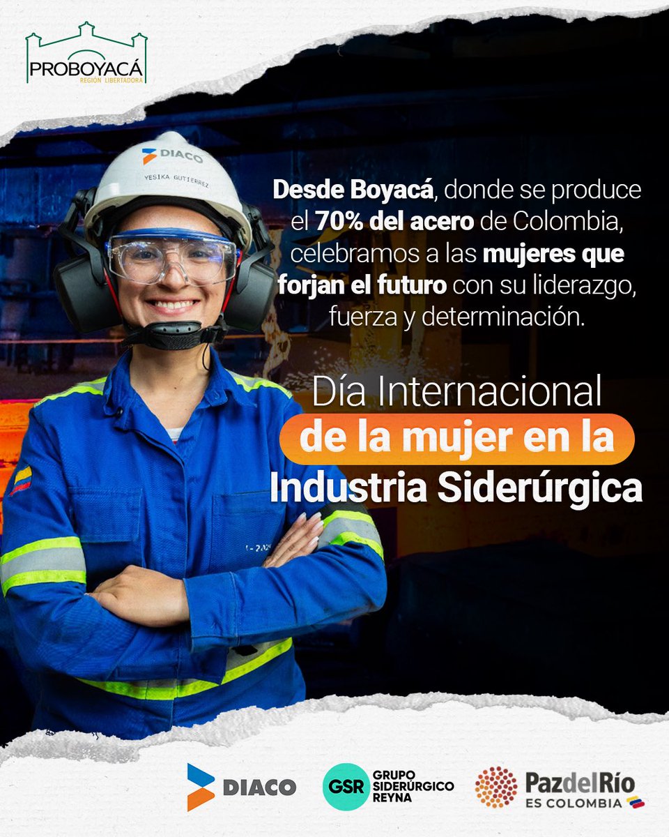 pro_boyaca's tweet photo. Hoy reconocemos la fuerza que transforma el acero en progreso. El aporte de mujeres, arquitectas del desarrollo de Colombia que se construye con acero  boyacense.

Día internacional de la mujer en la industria siderúrgica ✨ https://t.co/3RGDpKkpJ1