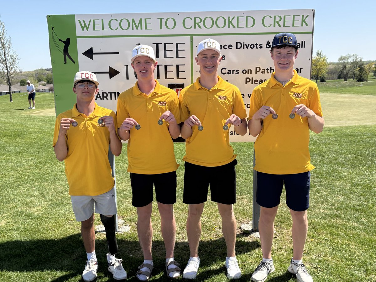 jccentralgolf's tweet photo. @JCCENTRAL ECNC boys golf team champions 🏆 (3rd consecutive).  Wes Swanson is back to back conference champions with a score of 79. https://t.co/fJVhiLbb4b