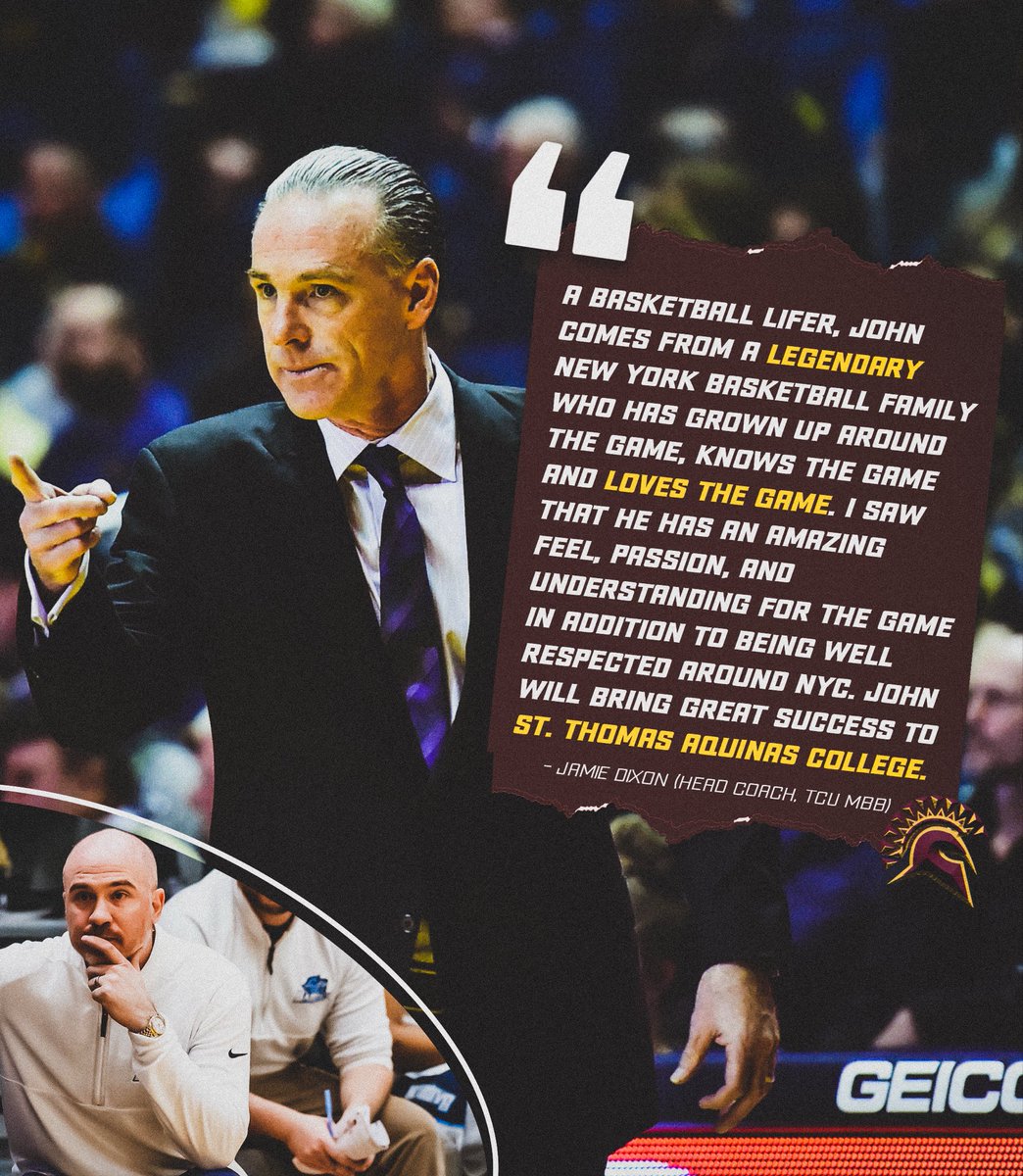 STACBasketball's tweet image. Success leaves clues. Coach Alesi’s foundation was built under the guidance of the game’s best.

His roots run deep, and he doesn’t plan on forgetting them.

#Spartans | #ByAnyMeans
