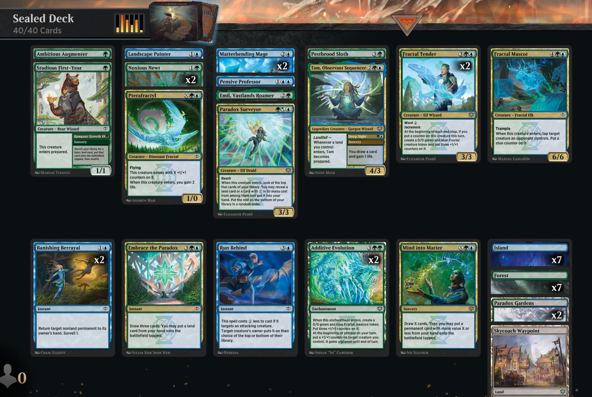 J0nHDo3's tweet image. 🏆1st Sealed Strixhaven 🦉Prerelease win (7-1) with Quandrix 🟢🔵

Veo el pool y pienso que tengo un mazo muy malo (literalmente 0 removals). Luego pienso que igual jugando al tempo MUY AGRESIVO puedo robar partidas ¡El plan funcionó perfect! Not bad!

@RebellionMTG #Limited #MTG