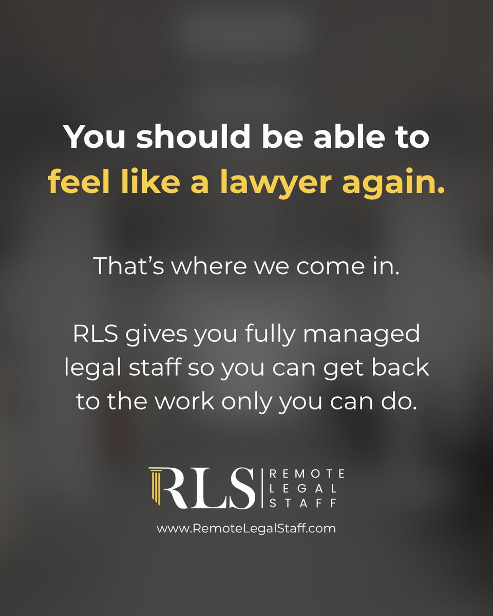remotelawstaff's tweet image. This attorney was considering giving up their license before they met RLS.

This is why RLS exists -- to help you feel like a lawyer again.

#Lawyer #LawFirmOwner #Confession