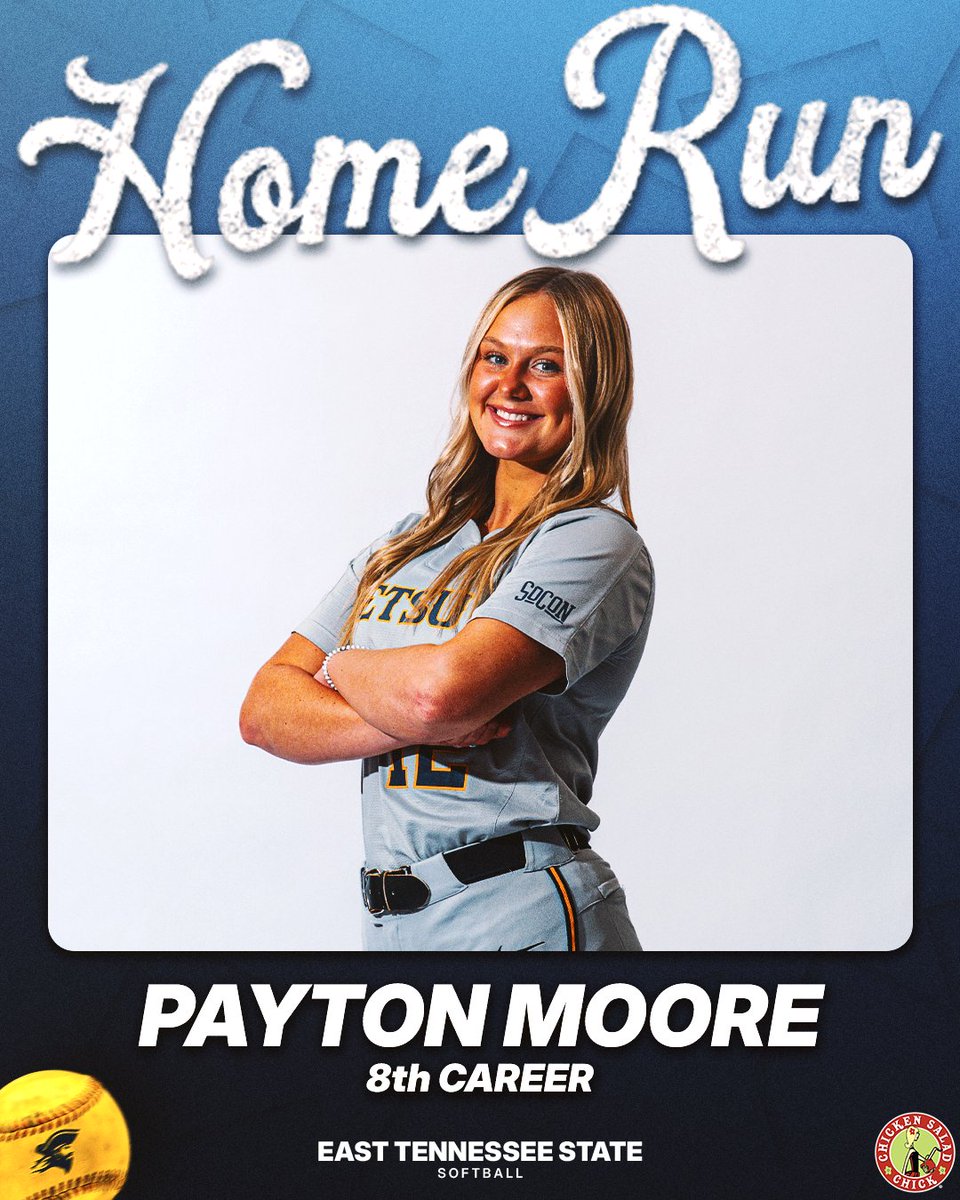 ETSUSoftball's tweet image. T2 | Moore's eighth home run of the season get the Bucs to the board first!

📊 bit.ly/4n13H7X

#GoBucs | #DEEP⚓️