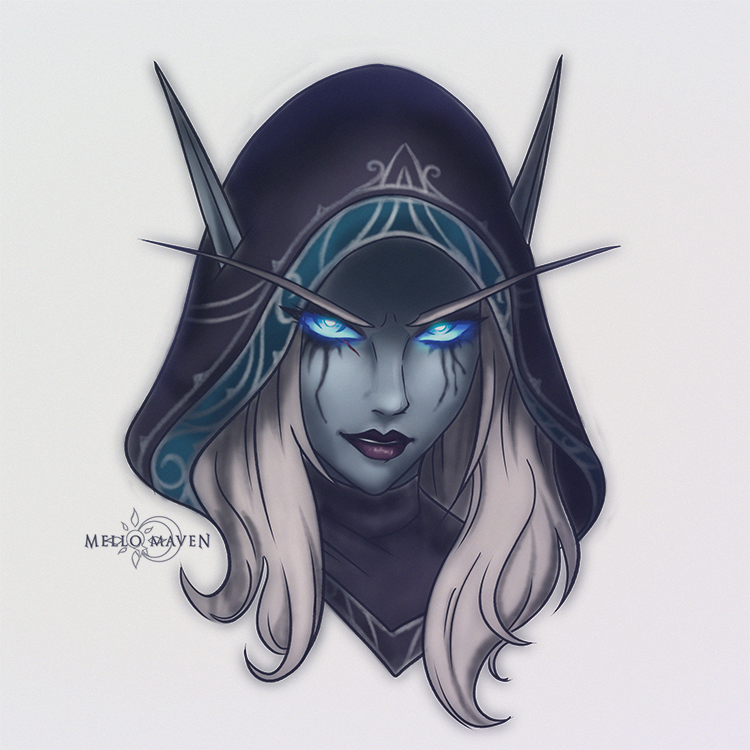 MavenMello's tweet image. I turned this sketch into a frame from the final cutscene of the March on Quel’Danas: Sylvanas steps out of the Shadowlands portal and dramatically delivers a speech to Xal’atath.
#WorldofWarcraft #Sylvanas