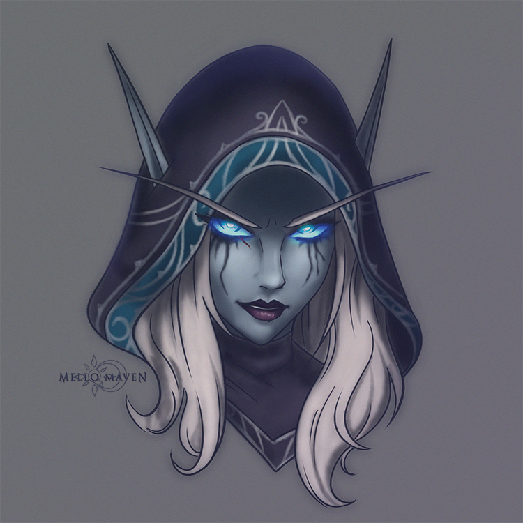 MavenMello's tweet image. I turned this sketch into a frame from the final cutscene of the March on Quel’Danas: Sylvanas steps out of the Shadowlands portal and dramatically delivers a speech to Xal’atath.
#WorldofWarcraft #Sylvanas