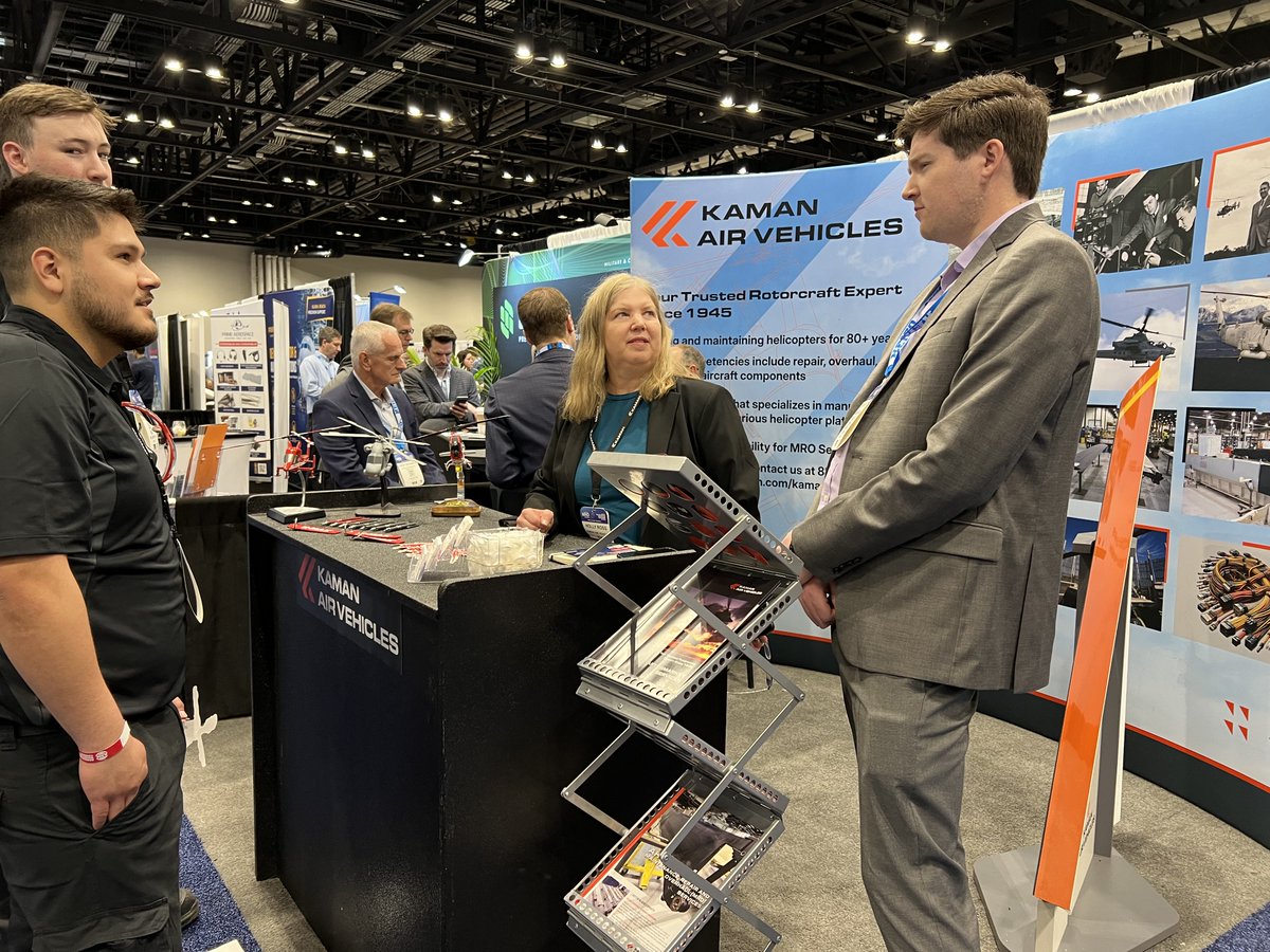 KAMNAirVehicles's tweet photo. We're having a fantastic time at MRO Americas in Orlando! Day 1 was buzzing with energy and engaging conversations. Drop by the Kaman Air Vehicles Booth #1022 tomorrow—our friendly team is excited to connect and share what we do. See you there! #kamanairvehicles #MROAM https://t.co/hYfXSbk1Fi