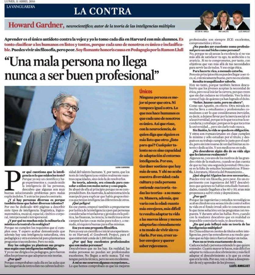 virginiog's tweet photo. Howard Gardner, neurocientífico Aprender es el único antídoto contra la vejez https://t.co/A2kSzsXlex